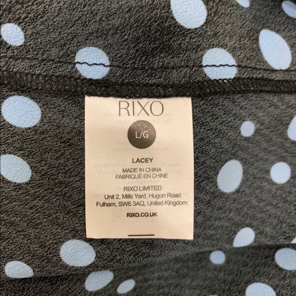 RIXO LACEY LEOPARD BUBBLE SPOT Frill Neck Midi Dress Size L - Picture 7 of 7